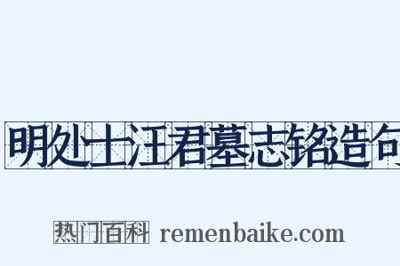 明处士汪君墓志铭造句是什么意思的图片